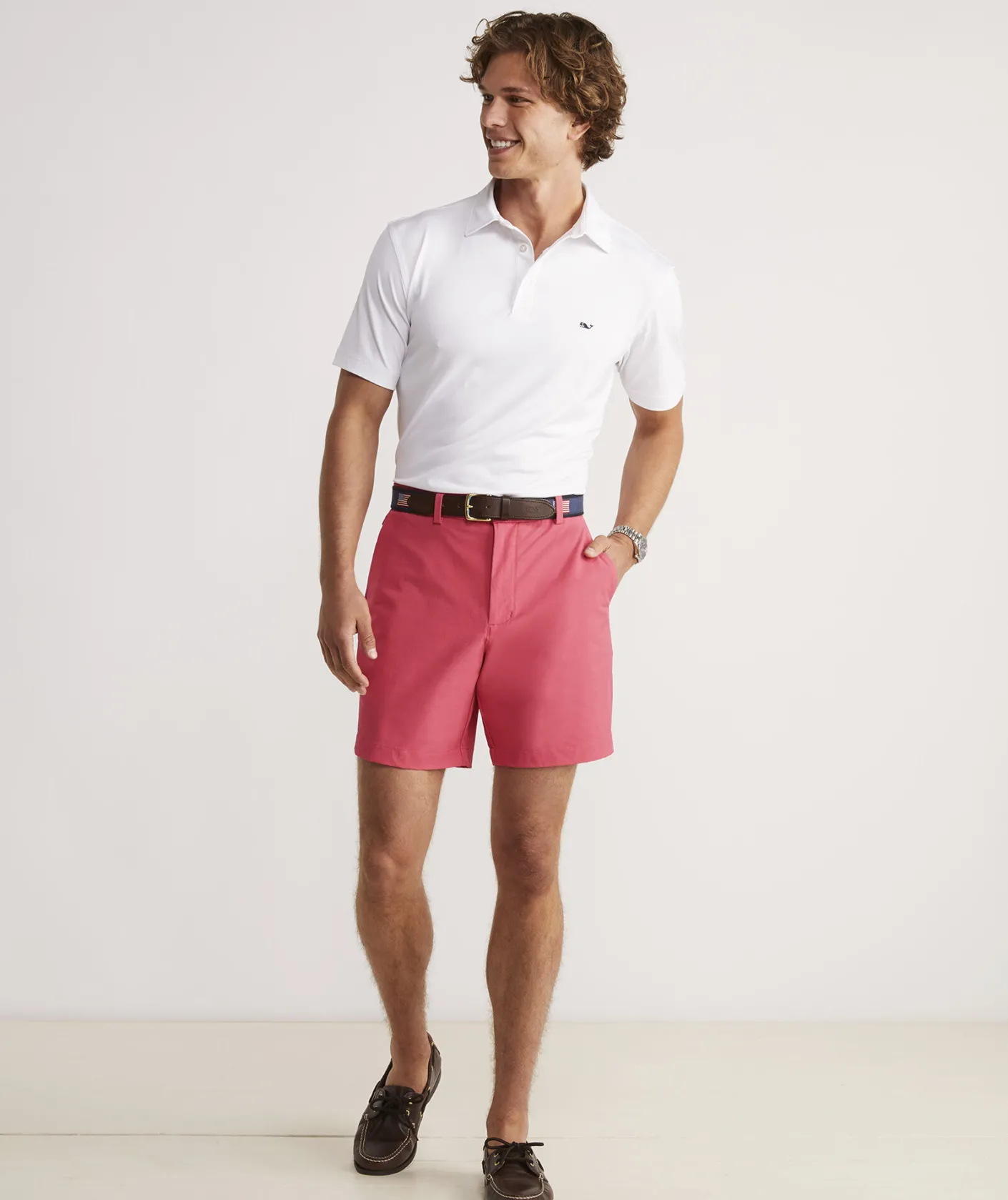 Shorts<Vineyard Vines 7 Inch On-The-Go Shorts Sailors Red