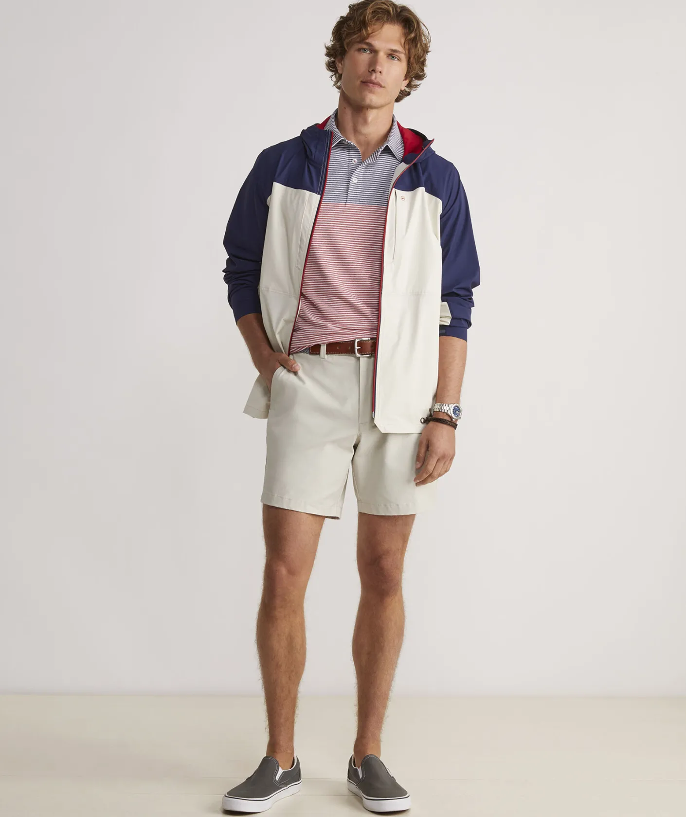 Shorts<Vineyard Vines 7 Inch On-The-Go Shorts Stone
