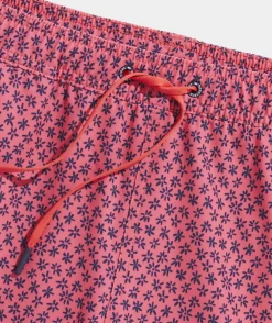 Swimwear<Vineyard Vines 7 Inch Printed Chappy Swim Trunks Flrl Micro Jetty Red