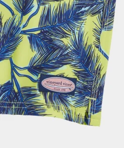 Swimwear<Vineyard Vines 7 Inch Printed Chappy Swim Trunks Pine Palms Wild Lime