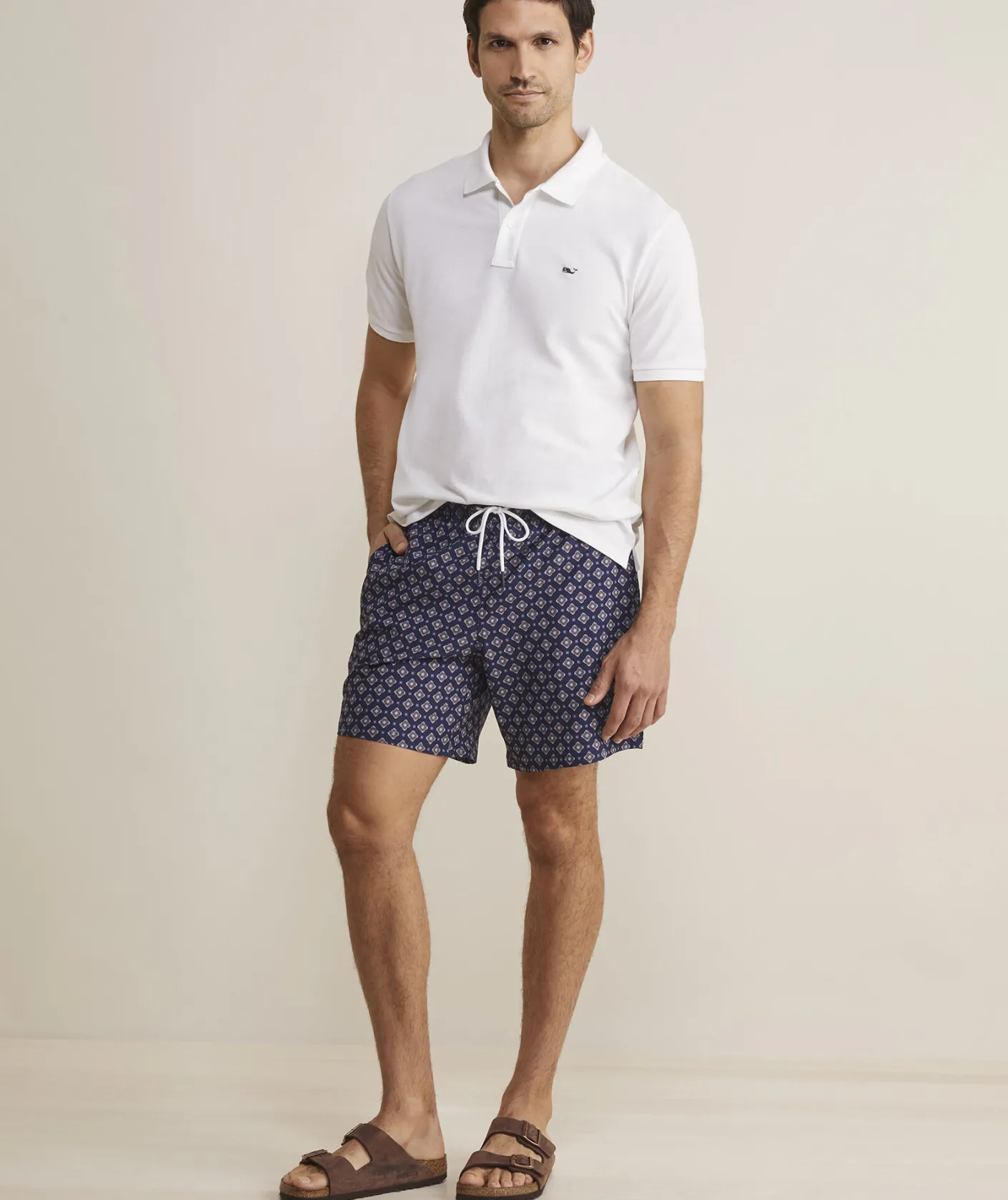 Swimwear<Vineyard Vines 7 Inch Printed Chappy Swim Trunks Foulard Naut Navy
