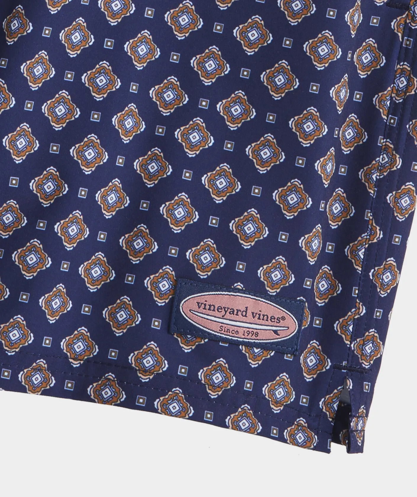 Swimwear<Vineyard Vines 7 Inch Printed Chappy Swim Trunks Foulard Naut Navy