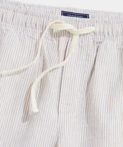 Shorts<Vineyard Vines 7 Inch Pull-On Linen Shorts Cappuccino