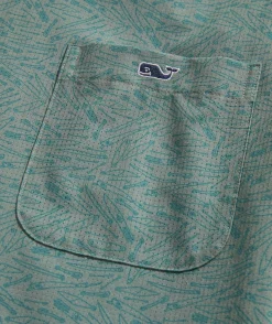 Button-Down Shirts<Vineyard Vines Abe Pieciak Fishing Lures Short-Sleeve Performance Shirt Lures Micro - Sage Olive