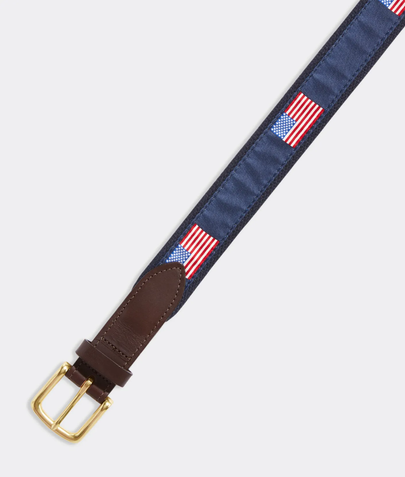 Belts<Vineyard Vines American Flags Canvas Club Belt Navy