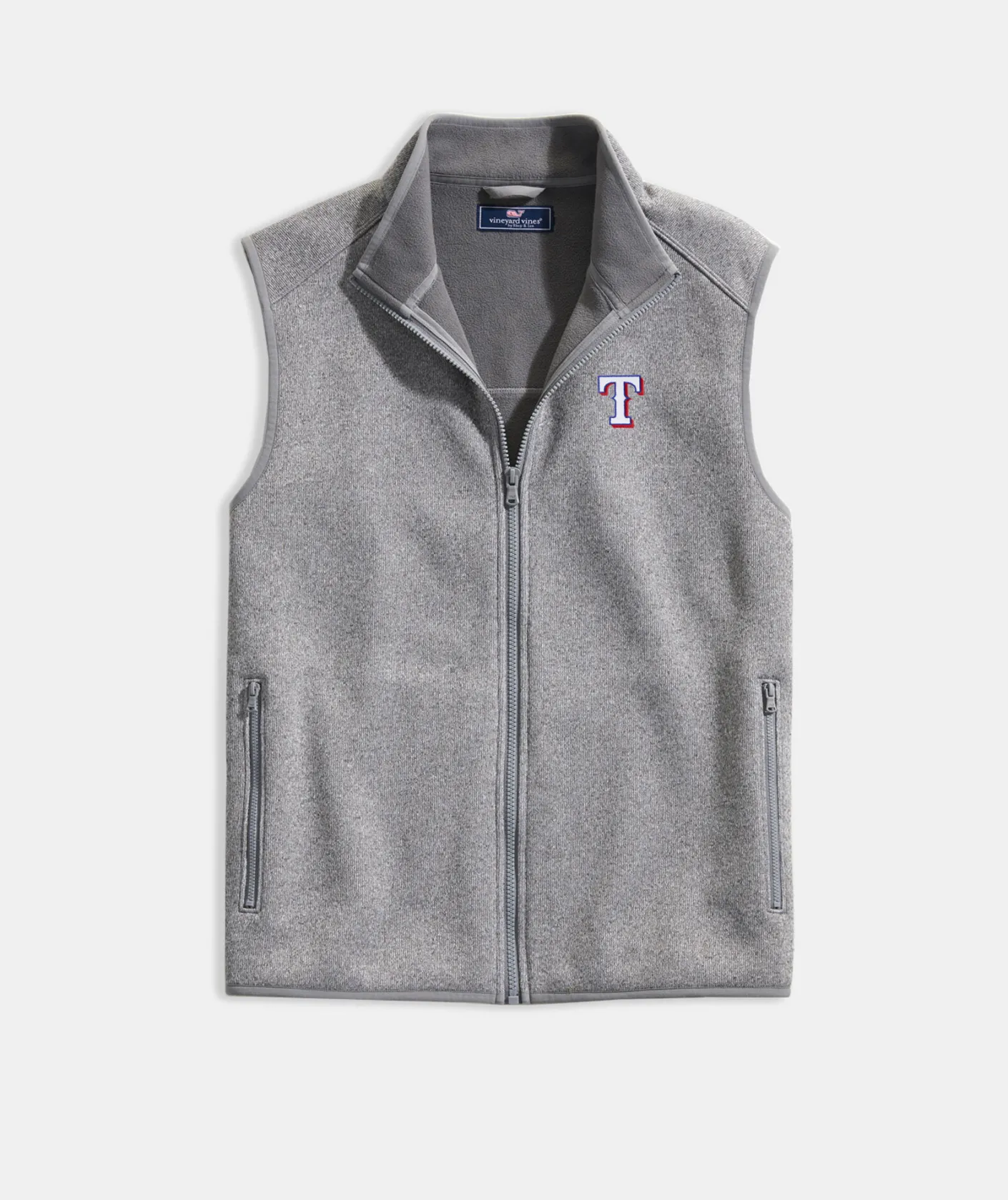 Baltimore Orioles<Vineyard Vines Baltimore Orioles Mountain Sweater Fleece Vest Grey Heather