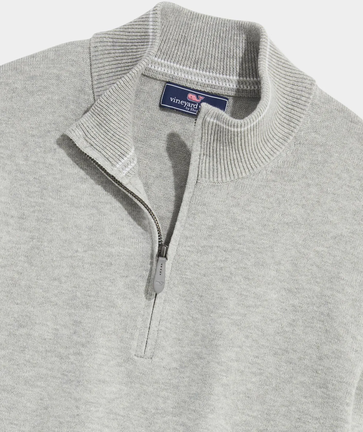 Quarter-Zips<Vineyard Vines Boathouse Tipped Quarter-Zip Light Gray Heather