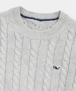 Sweaters<Vineyard Vines Boys’ Cotton Cashmere Cable Crewneck Sweater Green Meadow