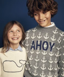 Sweaters<Vineyard Vines Boys’ Cotton Cashmere Cable Crewneck Sweater Nautical Navy