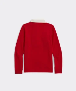 Polos<Vineyard Vines Boys' Cotton Rugby Shirt Crimson