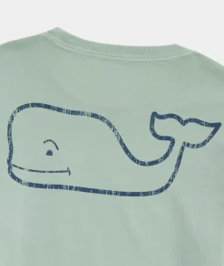 Tees<Vineyard Vines Boys' Football Whale Dot Long-Sleeve Hoodie Tee Mist Green