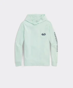 Tees<Vineyard Vines Boys' Football Whale Dot Long-Sleeve Hoodie Tee Grey Heather