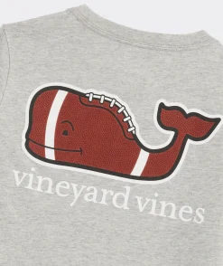 Tees<Vineyard Vines Boys' Football Whale Long-Sleeve Pocket Tee Blue Blazer