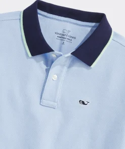 Polos<Vineyard Vines Boys' Heritage Tipped Pique Polo Passion Fruit