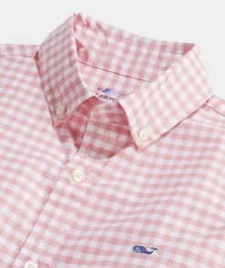 Button-Down Shirts<Vineyard Vines Boys' On-The-Go brrrº Gingham Shirt Cypress