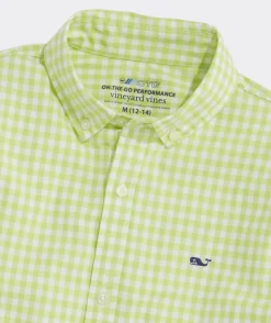 Button-Down Shirts<Vineyard Vines Boys' On-The-Go brrrº Solid Shirt Brrr Solids - White Cap
