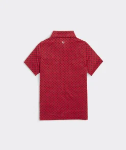 Polos<Vineyard Vines Boys' Printed Sankaty Polo Tree Geo - White Cap