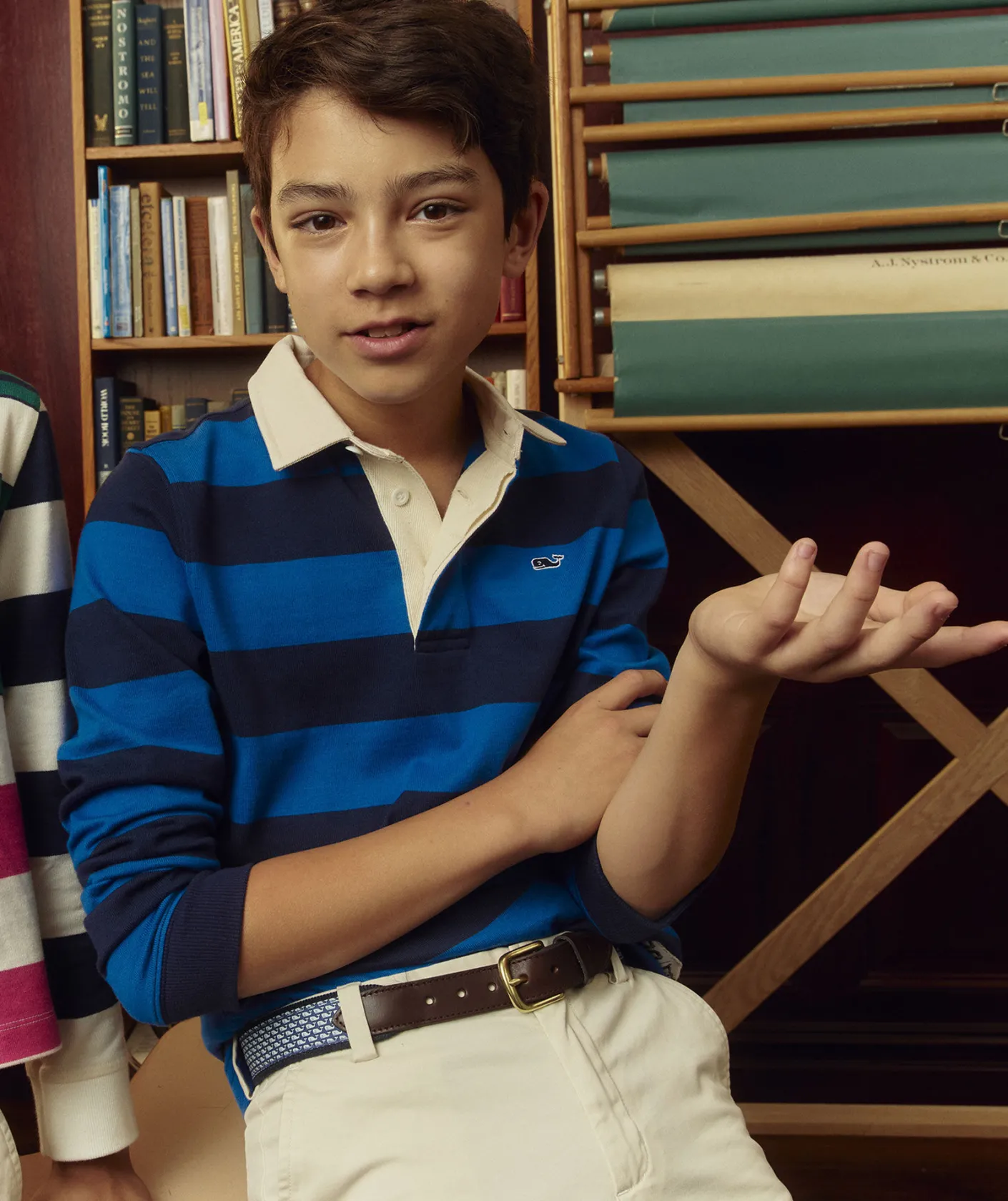 Polos<Vineyard Vines Boys' Rugby Shirt Raspberry Wine
