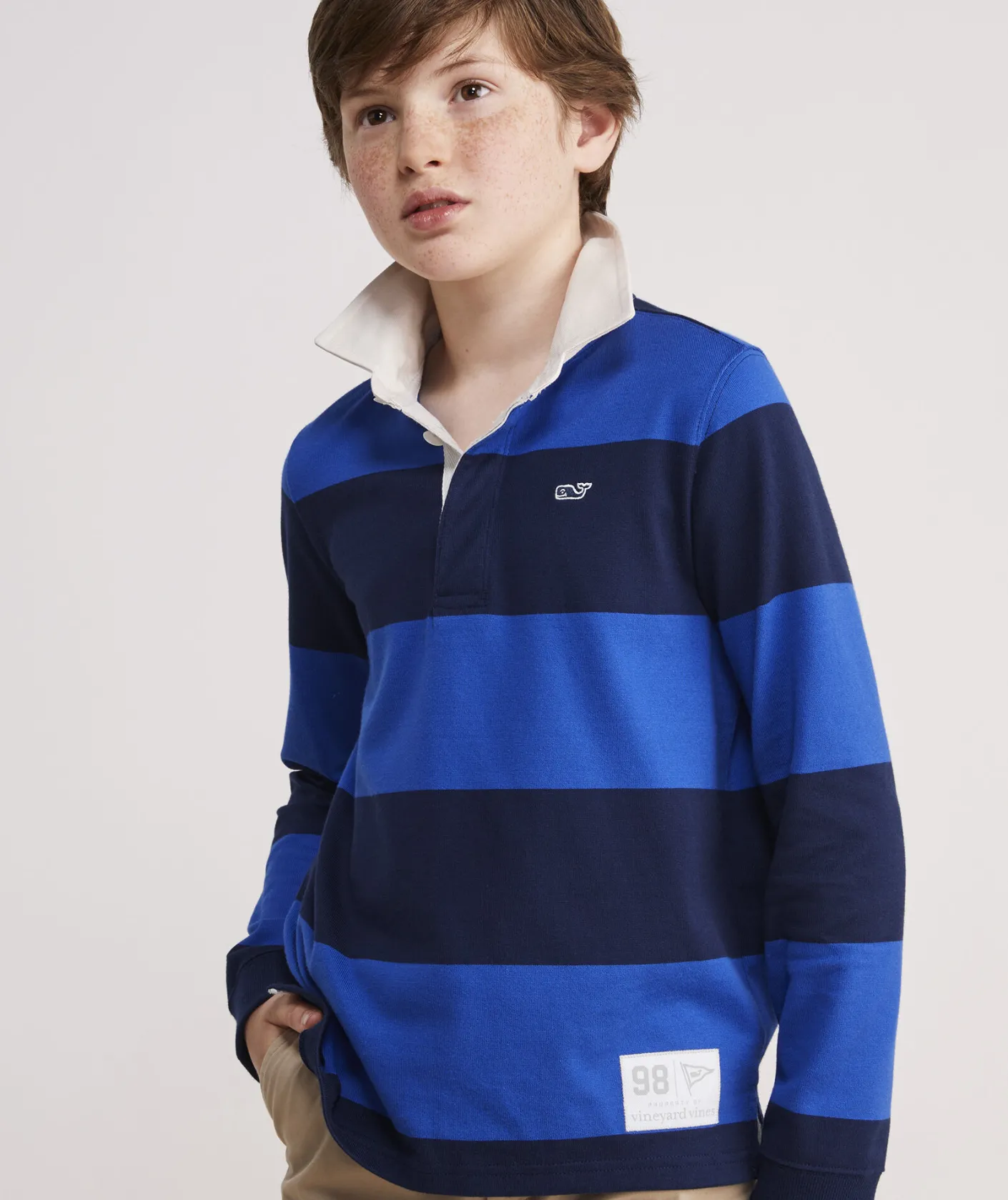 Polos<Vineyard Vines Boys' Rugby Shirt Raspberry Wine