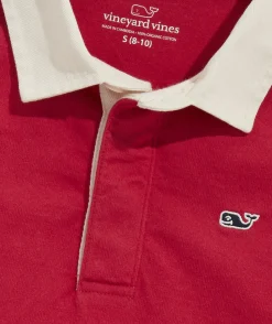 Polos<Vineyard Vines Boys' Rugby Shirt Strawberry Cream