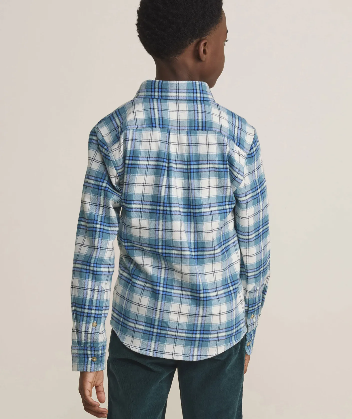 Button-Down Shirts<Vineyard Vines Boys' Stretch Flannel Check Shirt Larkspur