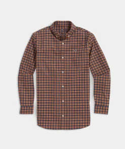 Button-Down Shirts<Vineyard Vines Boys' Stretch Flannel Tartan Shirt Charleston Green