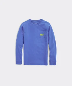 Tees<Vineyard Vines Boys' Sunset Pier Bernese Mountain Dog Long-Sleeve Pocket Tee Blue Blazer