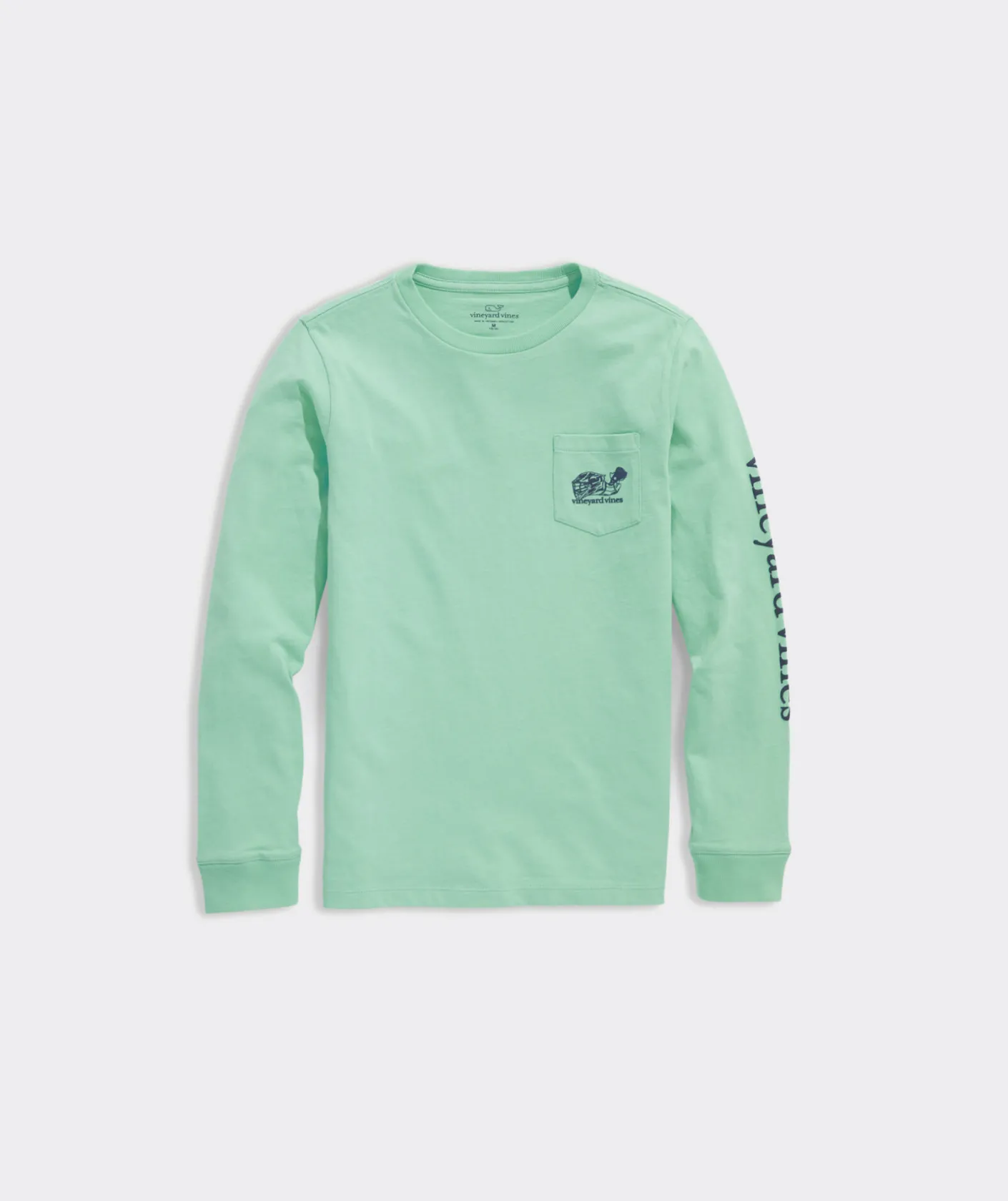 Tees<Vineyard Vines Boys' Vintage Whale Garment-Dyed Long-Sleeve Pocket Tee Gray Harbor