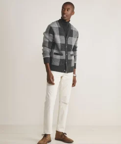 Sweaters<Vineyard Vines Buffalo Check V-Neck Cardigan Charcoal Heather