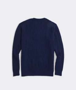 Sweaters<Vineyard Vines Cashmere Cable Crewneck Sweater Nautical Navy
