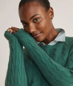 Sweaters<Vineyard Vines Cashmere Classic Cable Crewneck Sweater Red Velvet