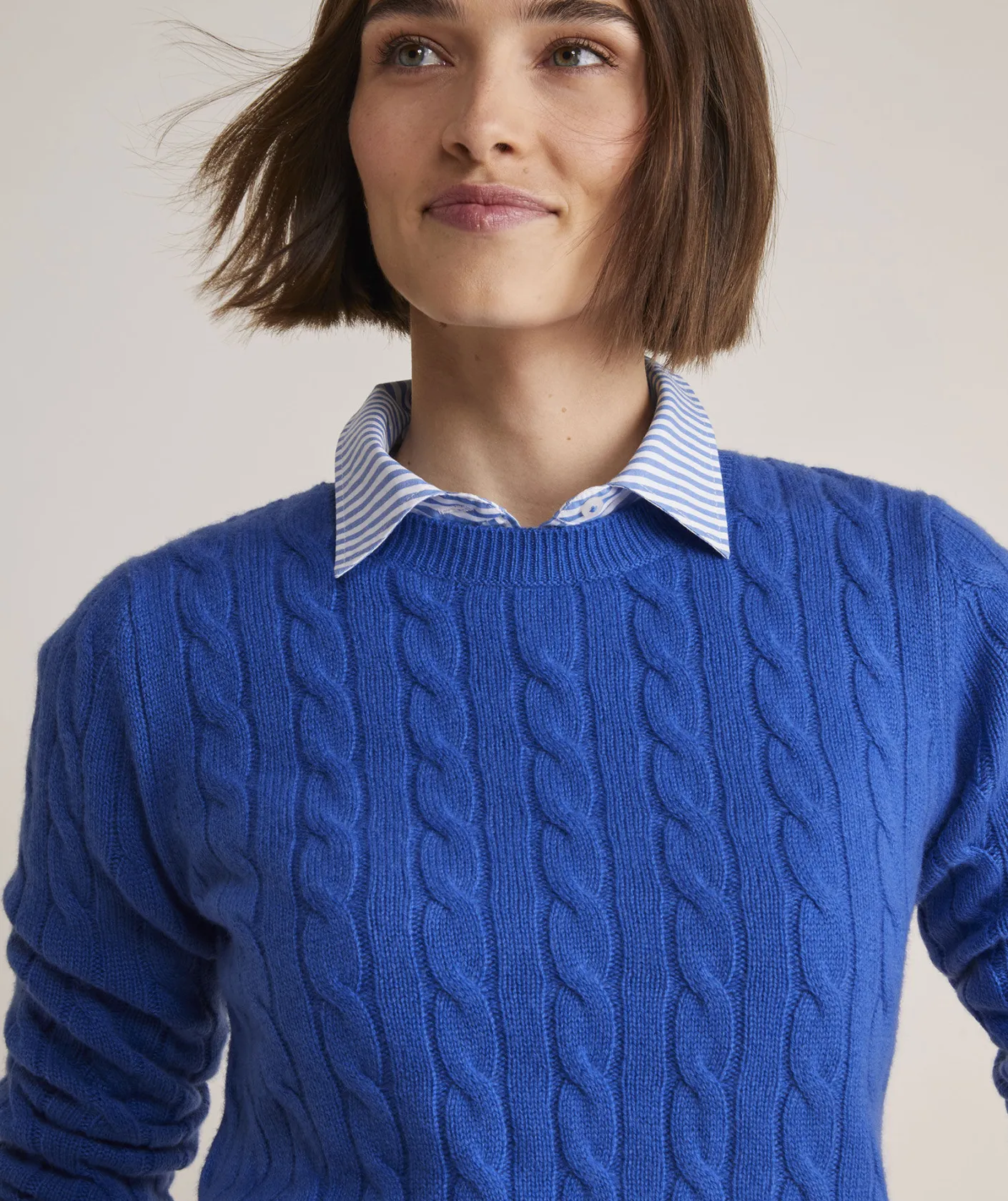 Sweaters<Vineyard Vines Cashmere Classic Cable Crewneck Sweater Hull Blue