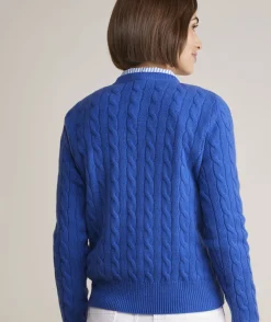 Sweaters<Vineyard Vines Cashmere Classic Cable Crewneck Sweater Hull Blue