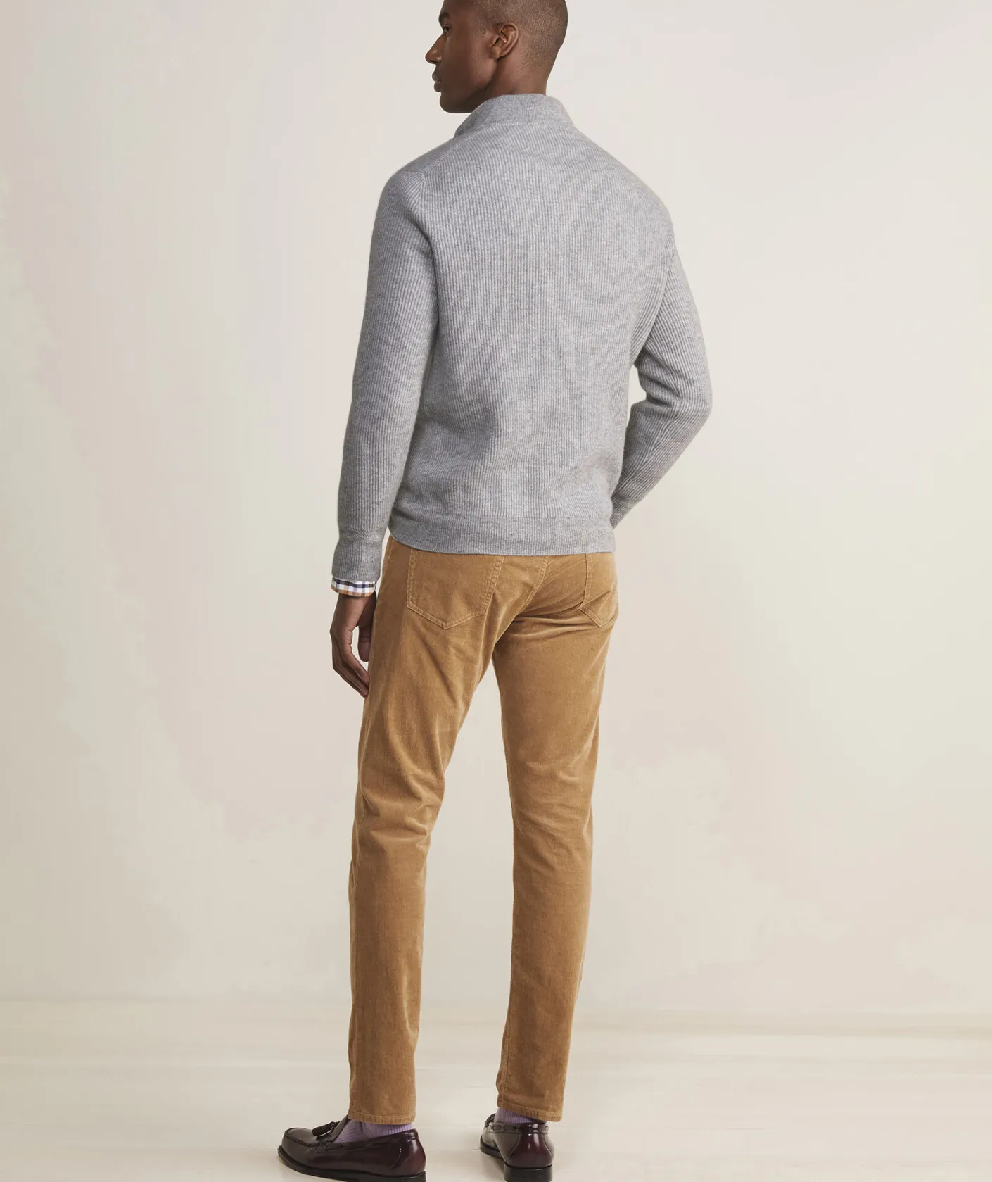Quarter-Zips<Vineyard Vines Cashmere Fisherman Rib Quarter-Zip Sweater Light Gray Heather
