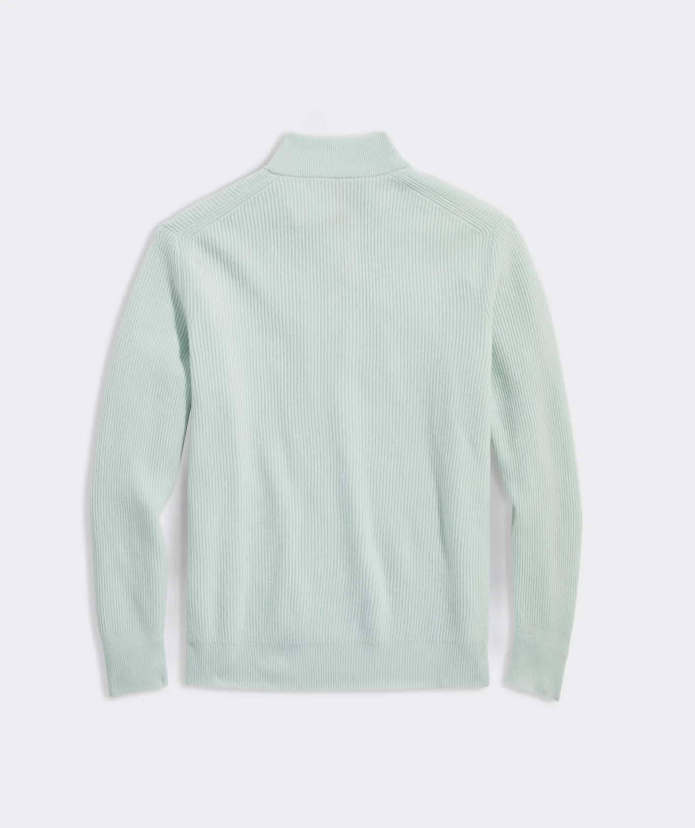 Quarter-Zips<Vineyard Vines Cashmere Fisherman Rib Quarter-Zip Sweater Bleached Aqua