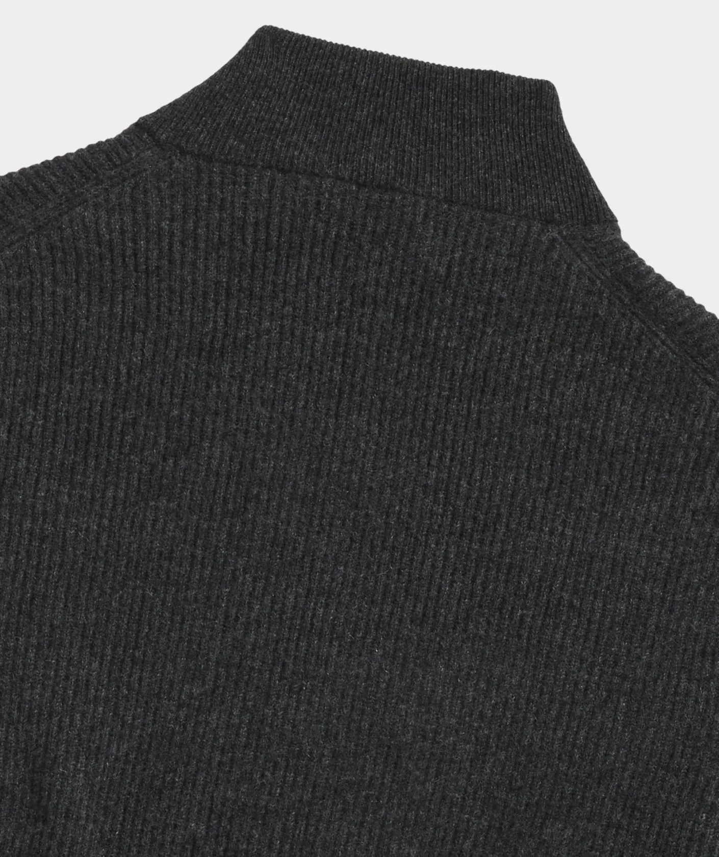 Quarter-Zips<Vineyard Vines Cashmere Fisherman Rib Quarter-Zip Sweater Charcoal Heather