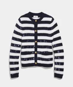 Sweaters<Vineyard Vines Cashmere Waffle-Knit Striped Crewneck Sweater Rum Runner