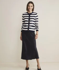 Sweaters<Vineyard Vines Cashmere Waffle-Knit Striped Crewneck Sweater Rum Runner