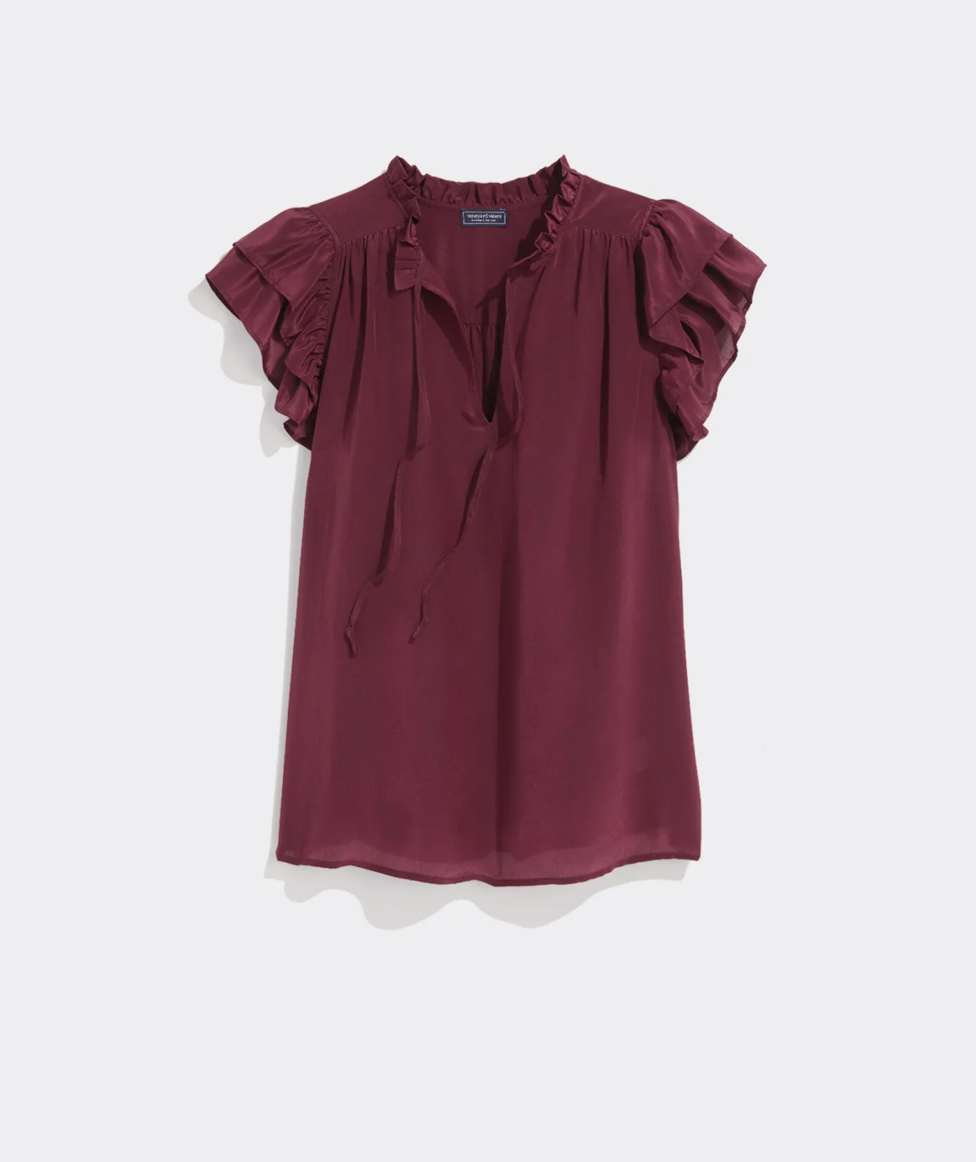 Shirts & Tops<Vineyard Vines Cinched Puff-Sleeve Top Toile - Rum Runner