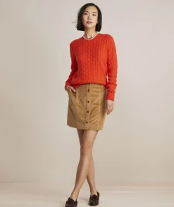 Dresses & Skirts<Vineyard Vines Corduroy Button-Front Skirt Officer Khaki