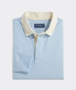 Polos<Vineyard Vines Cotton Rugby Shirt Jake Blue