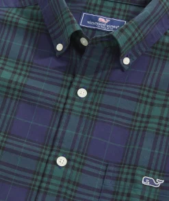 Button-Down Shirts<Vineyard Vines Cotton Twill Blackwatch Shirt Plaid- Green