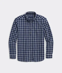 Button-Down Shirts<Vineyard Vines Cotton Twill Indigo Check Shirt CHK INDIGO