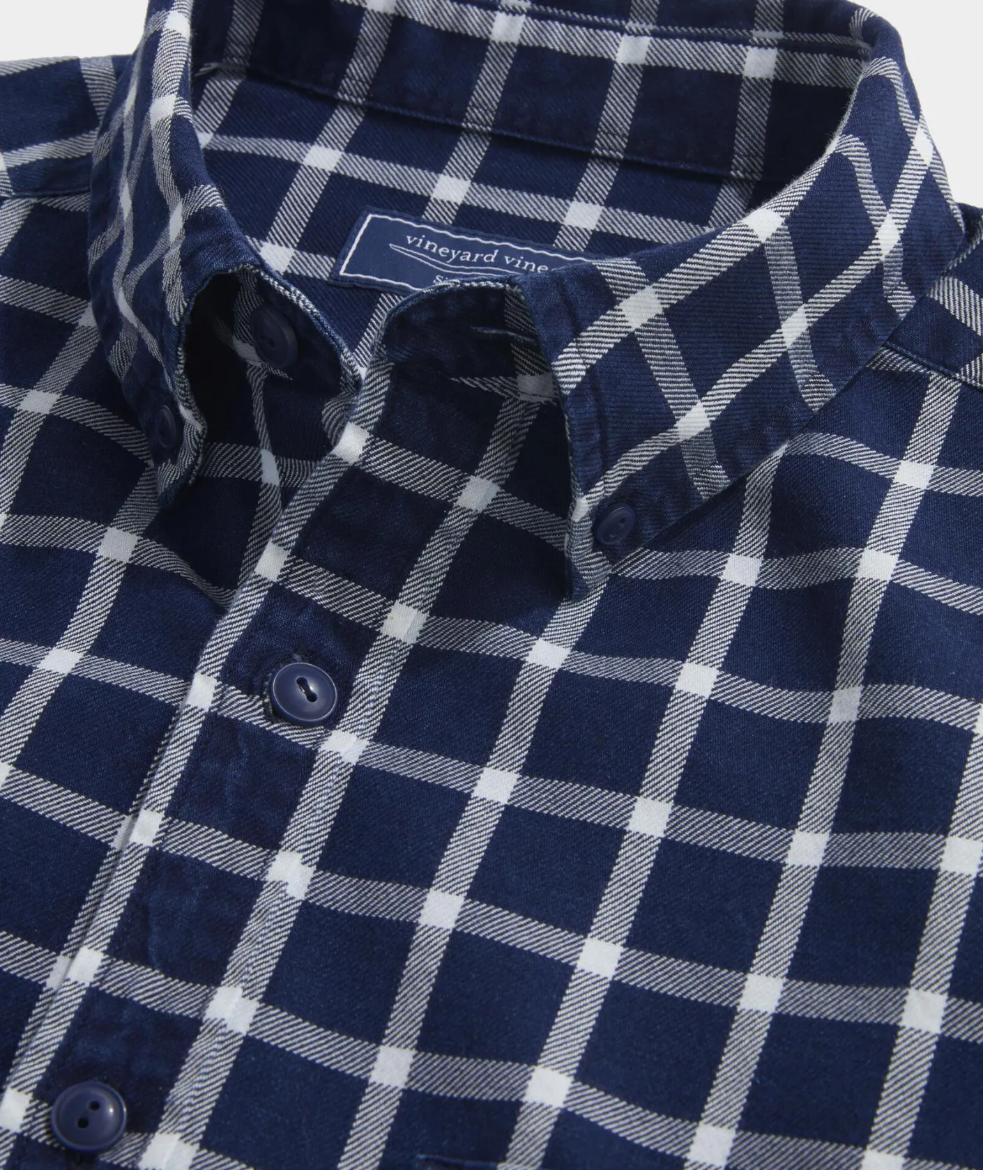 Button-Down Shirts<Vineyard Vines Cotton Twill Indigo Check Shirt CHK INDIGO