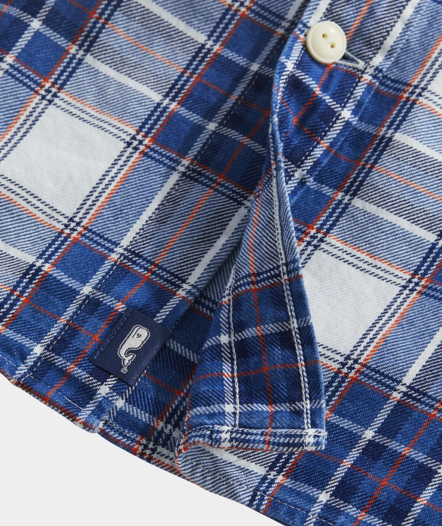 Button-Down Shirts<Vineyard Vines Cotton Twill Indigo Plaid Shirt Pld Marshmallow