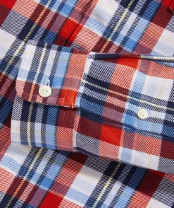 Button-Down Shirts<Vineyard Vines Cotton Twill Plaid Shirt Pld Cocktail Sauce
