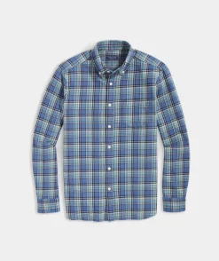 Button-Down Shirts<Vineyard Vines Cotton Twill Plaid Shirt Blue Moon