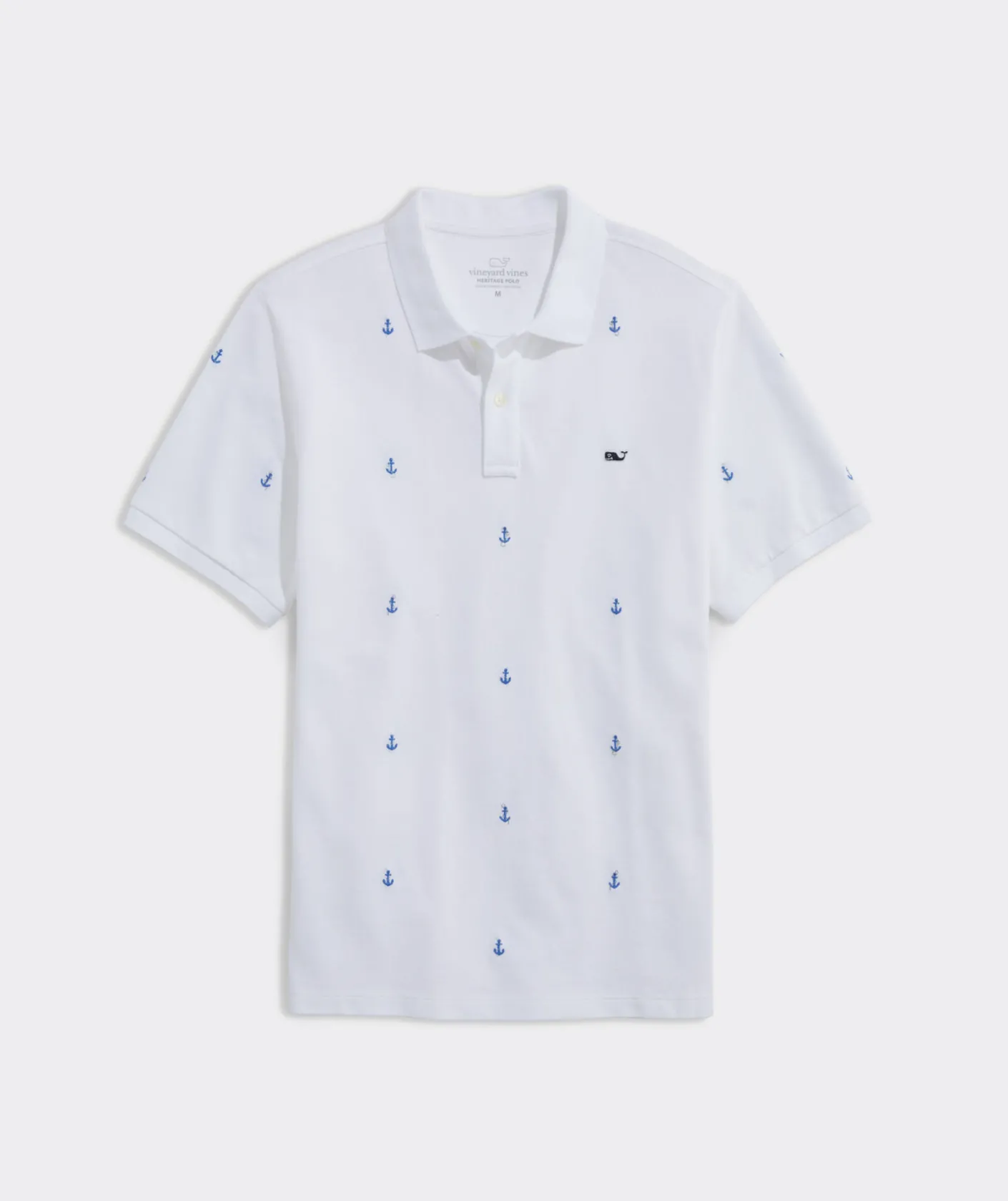 Polos<Vineyard Vines Embroidered Heritage Pique Polo Anchr Embrd Wht Cap