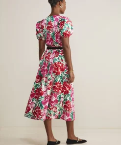 Dresses & Skirts<Vineyard Vines Faille Midi Skirt Brush Floral - Marsh