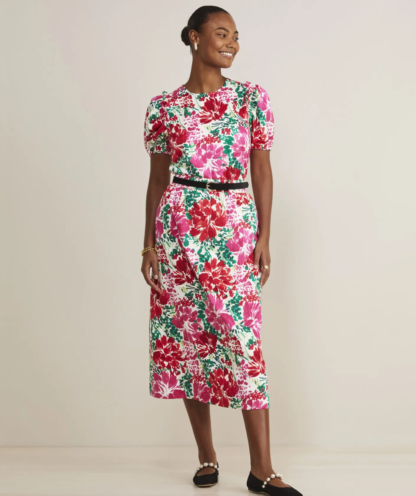 Shirts & Tops<Vineyard Vines Fenwick Floral Puff-Sleeve Top F.Floral - Crimson